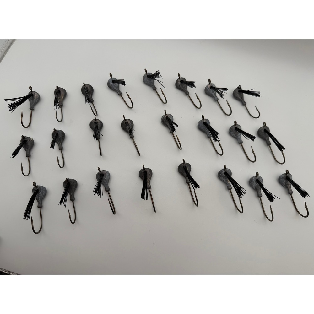 Handmade 3/4 oz Lead Jig Heads‎ with Weed Guard Black 24 Piece Bulk Set B122